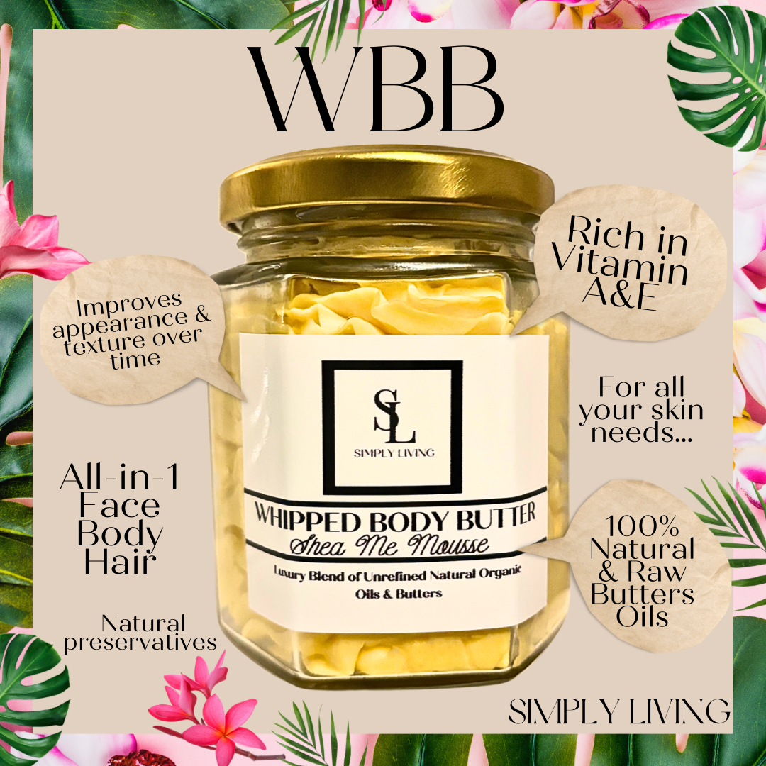 WBB - 3 in 1, Body Face & Hair, Nourishing & Healing, Luxury and Beneficial Butters & Oils, Comes with Spatula - Fragrance Free